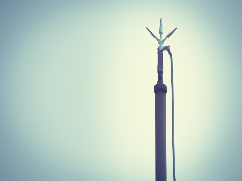 Lightning rod on the roof by Boston Lightning Rod Company Inc. in Dedham, MA